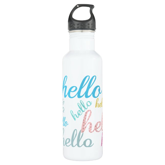 Hallo Niedlich Colorful Hallo Trinkflasche (Vorderseite)