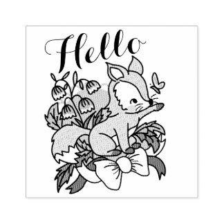 Hallo Niedlich Fox Gummistempel