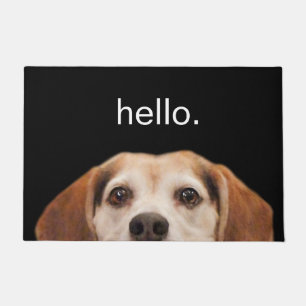 Hallo Niedlich Funny Beagle Hundegesicht Schwarz Fußmatte