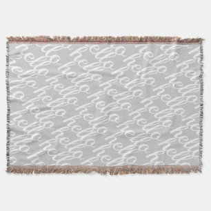 Hallo Niedlich Grau und Weiß Hallo Geschenke Decke