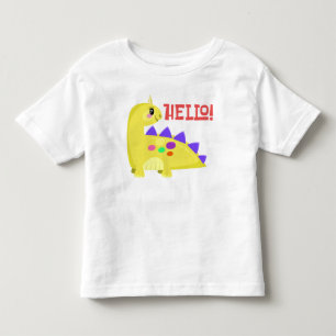 Hallo ! Niedlich Yellow Baby Dinosaurier Kleinkind T-shirt