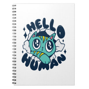 Hallo Niedliche Katze Notizblock