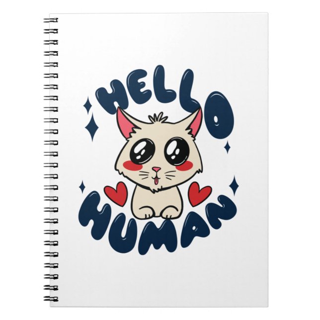 Hallo Niedliche Katze Notizblock (Vorderseite)