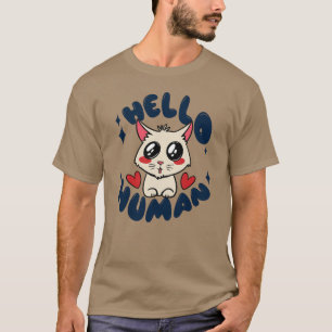 Hallo Niedliche Katze T-Shirt
