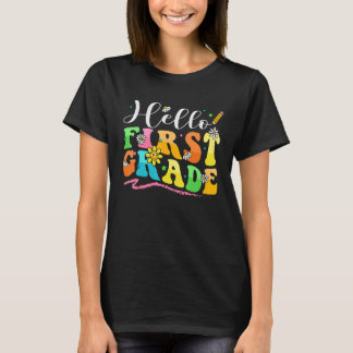 Hallo Niedlicher Bleistift-Regenbogen zurück in di T-Shirt