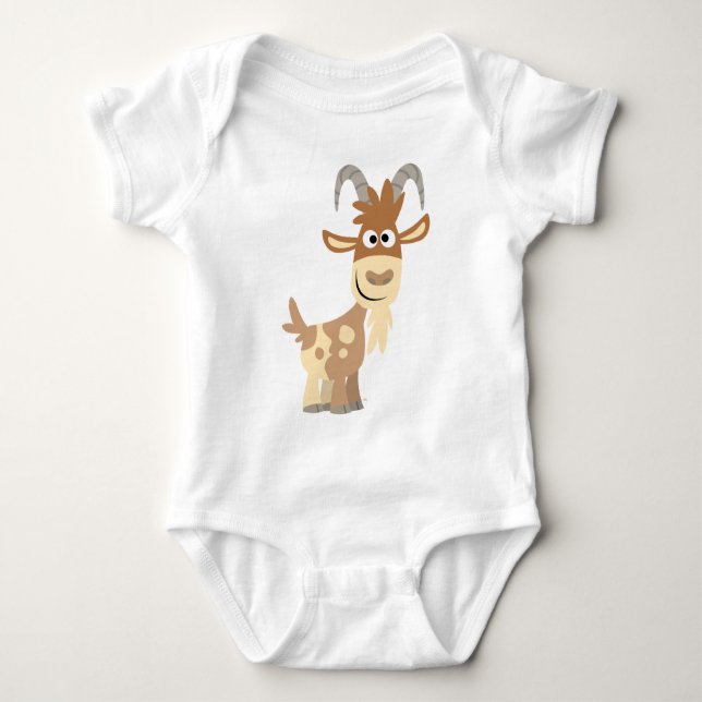 "Hallo!" Niedlicher Cartoon ZiegenBaby-Bekleidung Baby Strampler (Vorderseite)