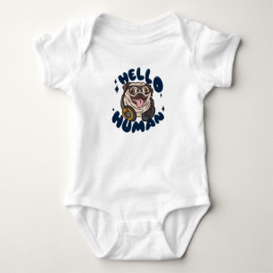 Hallo, Niedlicher Hund Baby Strampler