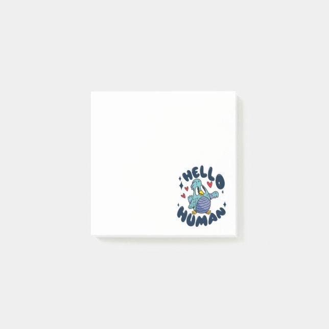 Hallo niedlicher Mensch Post-it Klebezettel (Vorderseite)