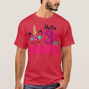Hallo Niedliches Einhorn der dritten Klasse Zurück T-Shirt