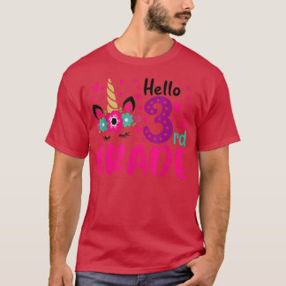 Hallo Niedliches Einhorn der dritten Klasse Zurück T-Shirt