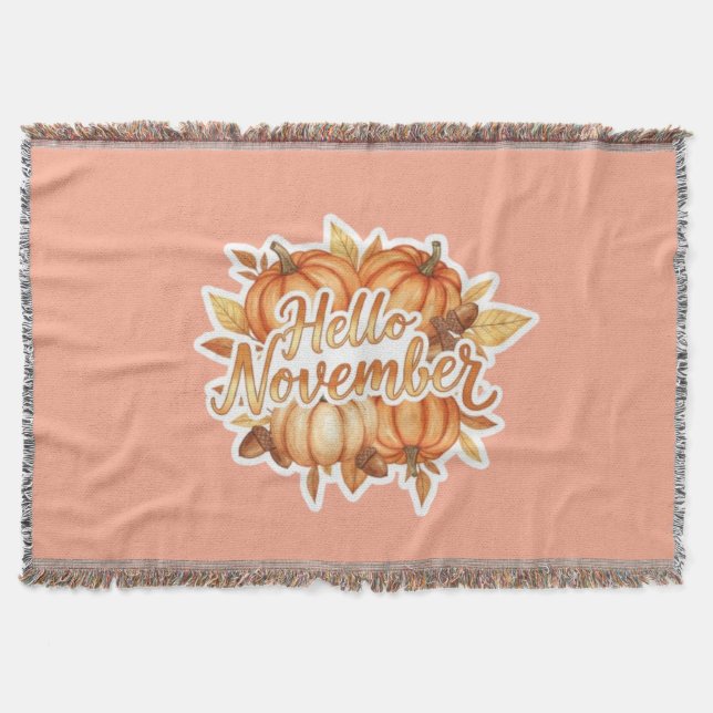 Hallo November - Cozy Herbst Design Decke (Vorderseite)