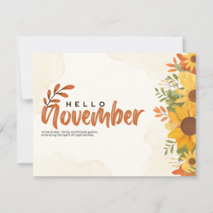 Hallo November Postkarte