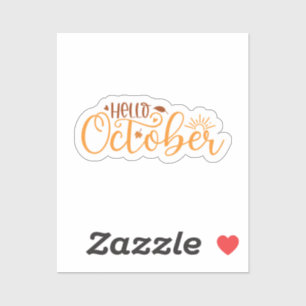 Hallo Oktober Aufkleber