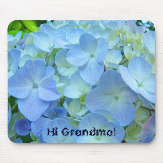 Hallo Oma! Geschenke Mousepads Blue Hydrangea Blum (Vorne)