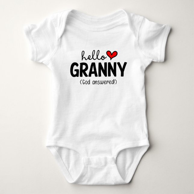 Hallo Oma Gott Antwort Gebet Baby Strampler (Vorderseite)