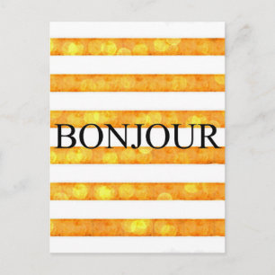 Hallo Orange Stripe Bokeh Postkarte