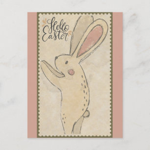 Hallo Ostern Niedlich Bunny Rabbit Postkarte