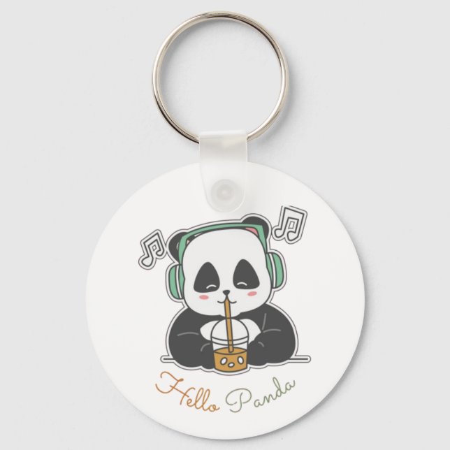 Hallo Panda Schlüsselanhänger (Rückseite)