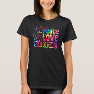 Hallo Peace Liebe 1. Klasse Jungen Mädchen zurück  T-Shirt