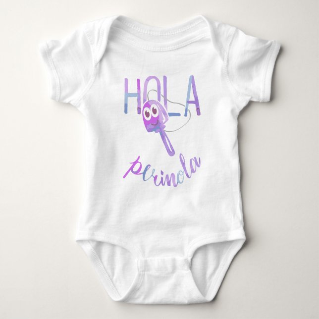 Hallo Perinola Sätze von Venezuela Aquarell Baby Strampler (Vorderseite)