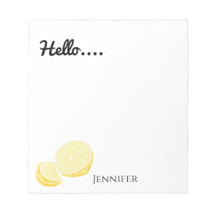 Hallo, Personalisiert Lemon Notizblock