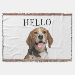 Hallo Personalisierter Beagle Dog Portrait Foto Decke