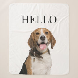 Hallo Personalisierter Beagle Dog Portrait Foto Sherpadecke