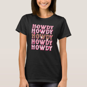 Hallo Pink Leopard Western Country Southern Rodeo T-Shirt