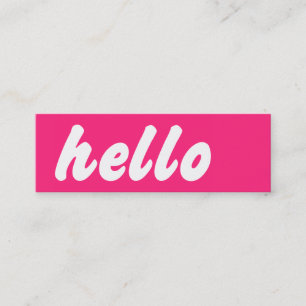 Hallo Pink Mini Visitenkarte