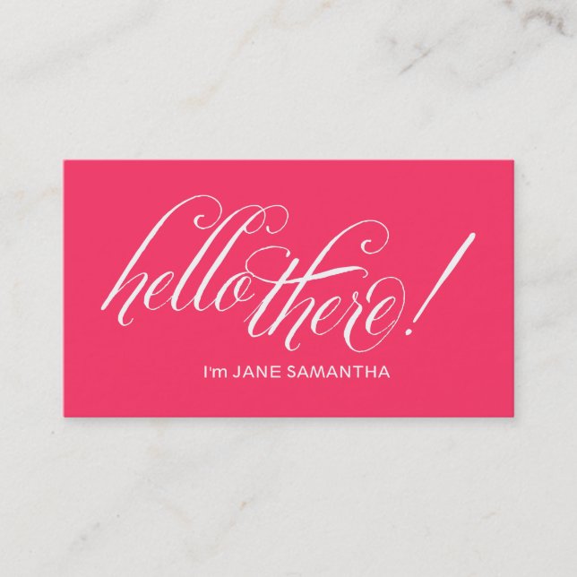 Hallo! Pink-Visitenkarte Visitenkarte (Vorderseite)