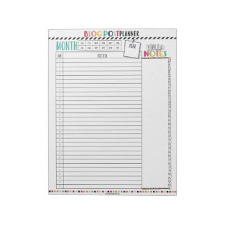 Hallo-Planer: Monatlicher Blog Post Planning Notep Notizblock