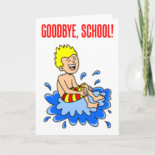 Hallo-Pool am letzten Schultag Karte