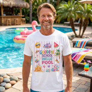 Hallo Pool Party Streifen T-Shirt