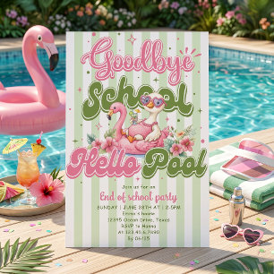 Hallo Poolparty Grüne Streifen Einladung