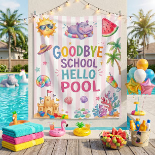 Hallo Poolparty-Streifen Wandteppich