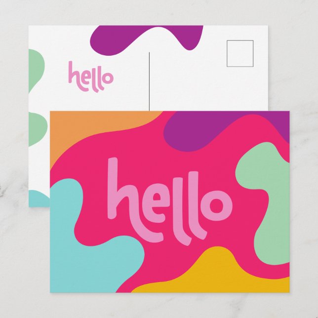 Hallo-Postkarte Postkarte (Vorne/Hinten)