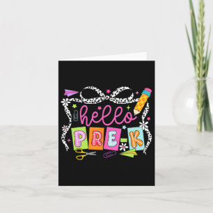Hallo Pre-k Back to School Lehrerin Girl Coquette  Karte
