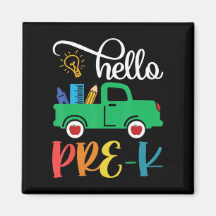 Hallo Pre K Back to School Truck für Lehrermädchen Magnet