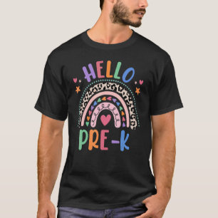 Hallo Pre K Grad Leopard Boho Regenbogen 1. Tag T-Shirt