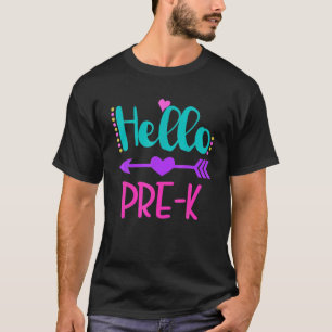 Hallo Pre K Leopard Pencil wieder in die Schule T-Shirt