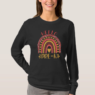 Hallo Pre K Pre Kindergarten Lehrer Zurück zur Sch T-Shirt