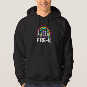 Hallo Pre K Regenbogen Zurück zur Schule Lehrer Bo Hoodie