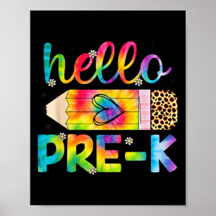 Hallo Pre-k Stift Gefärbte Krawatte zurück zur Sch Poster