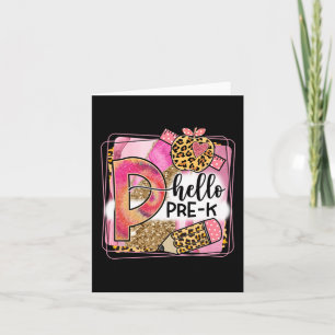 Hallo Pre-K Team PreK Zurück zur Schule Lehrermädc Karte