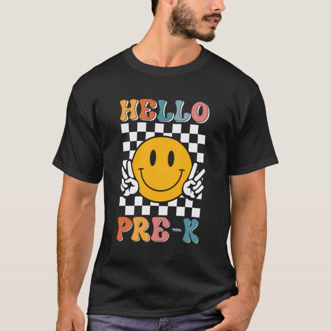 Hallo Pre-K Zurück zur Schule Lehrer Student Pre-K T-Shirt (Vorderseite)