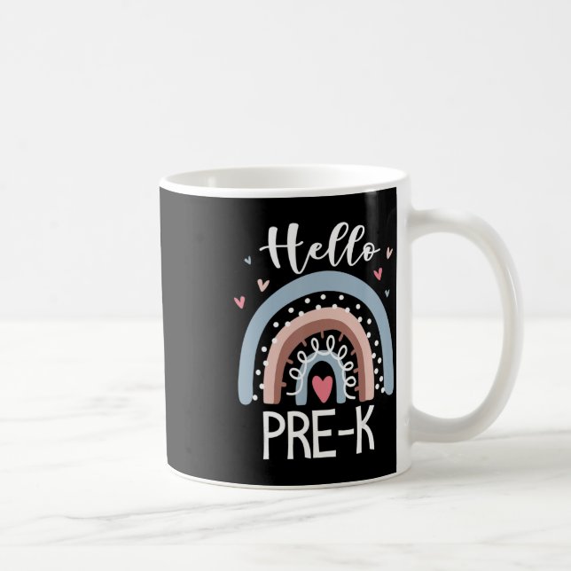Hallo PreK Fun Boho Rainbow Back To School Kaffeetasse (Rechts)