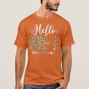 Hallo PreK Leopard zurück zum Schullehrer Student T-Shirt