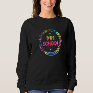 Hallo Preschool Lehrer Schüler Stift zurück Sweatshirt