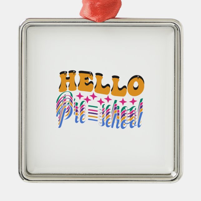 Hallo Preschool Ornament Aus Metall (Vorne)