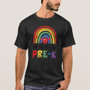 Hallo Preschool Pre K Rainbow Happy 1. Tag der sch T-Shirt